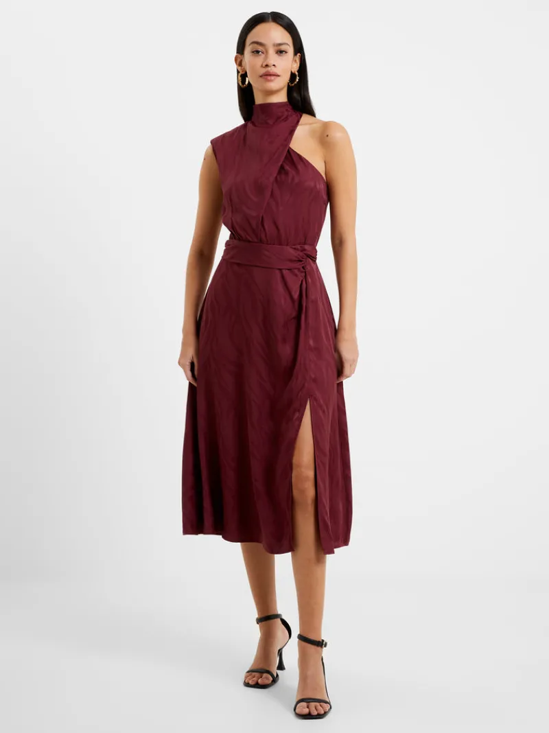 FRENCH CONNECTION Party Dresses | Wedding Guest Dresses<Aba Eco Satin Midi Dress ChocolateTruffle