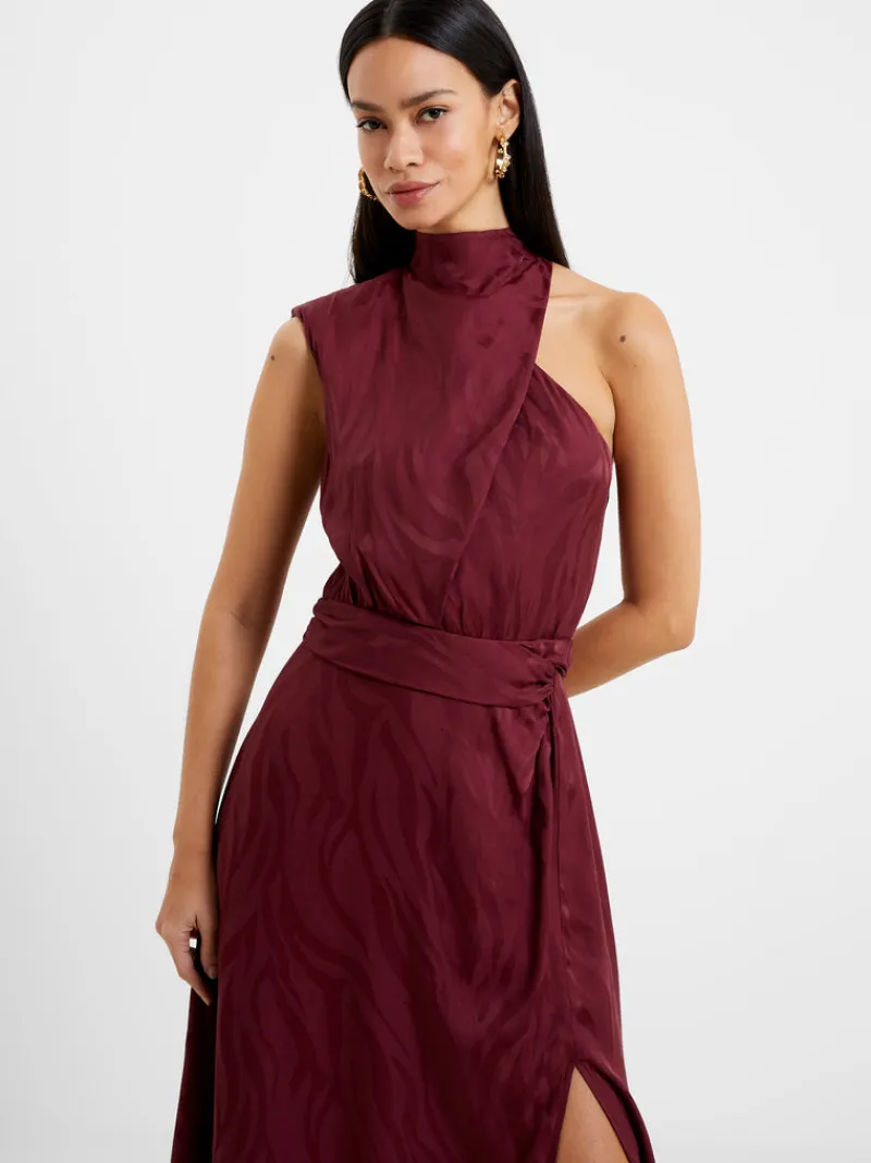 FRENCH CONNECTION Party Dresses | Wedding Guest Dresses<Aba Eco Satin Midi Dress ChocolateTruffle