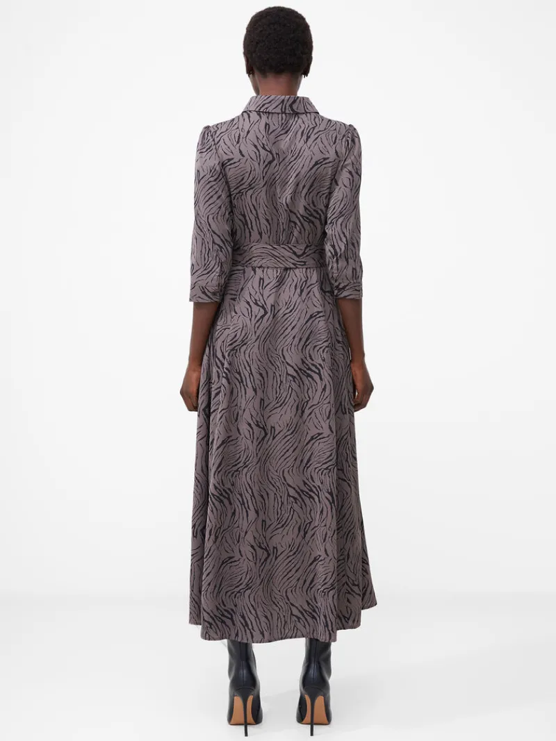 FRENCH CONNECTION Day Dresses<Abstract Midi Shirt Dress Chocolatetorte/Black