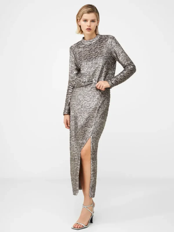 FRENCH CONNECTION Co-ords<Adalynn Sequin Midi Skirt GunMetal