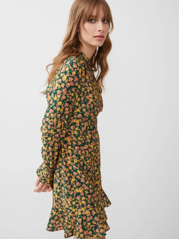 FRENCH CONNECTION Mini Dresses | Dresses | Wedding Guest Dresses | Floral Dresses<Aleezia Flavia Textured Mini Dress ForestGreenMulti