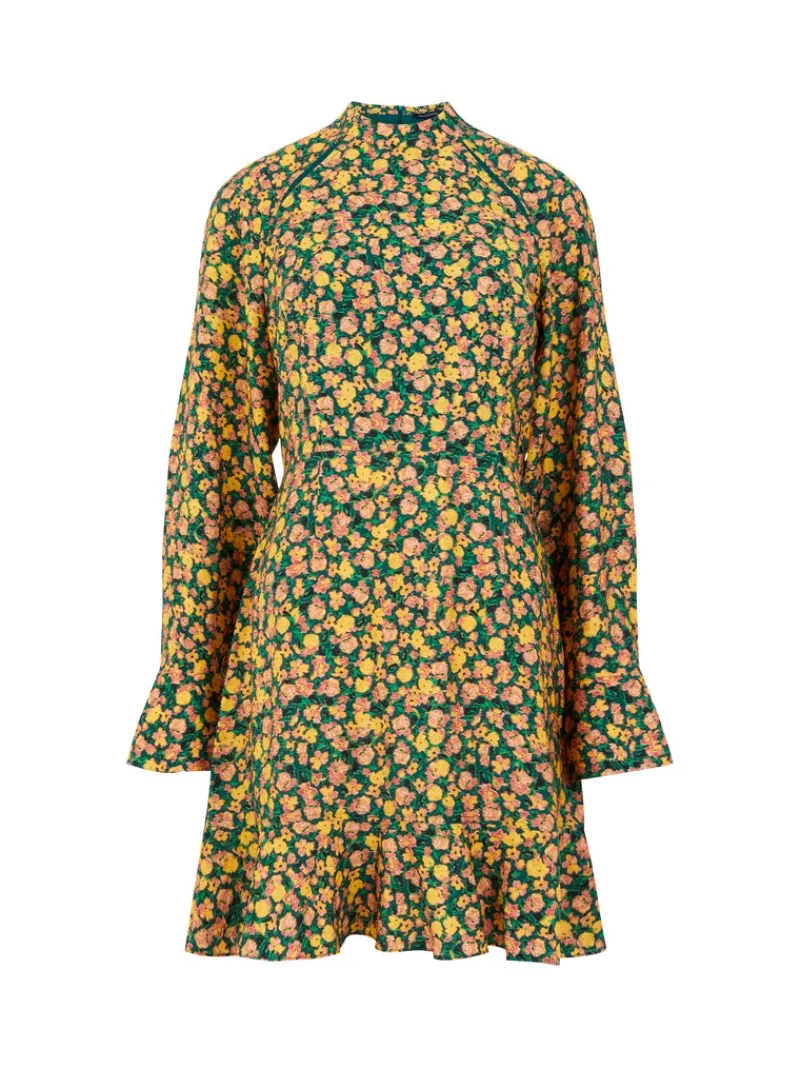 FRENCH CONNECTION Mini Dresses | Dresses | Wedding Guest Dresses | Floral Dresses<Aleezia Flavia Textured Mini Dress ForestGreenMulti