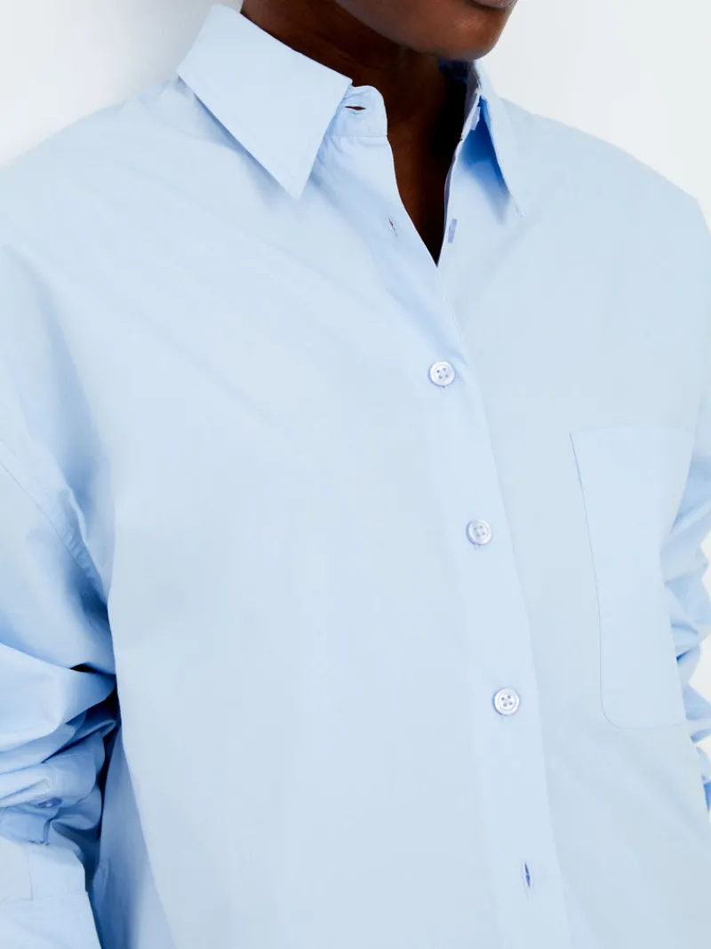FRENCH CONNECTION Women's Shirts | Tops<Alissa Cotton Cropped Shirt CashmereBlue