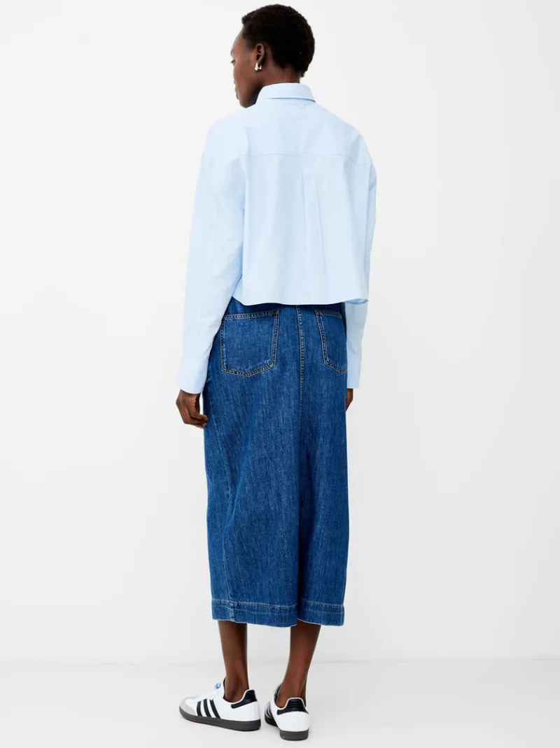 FRENCH CONNECTION Women's Shirts | Tops<Alissa Cotton Cropped Shirt CashmereBlue