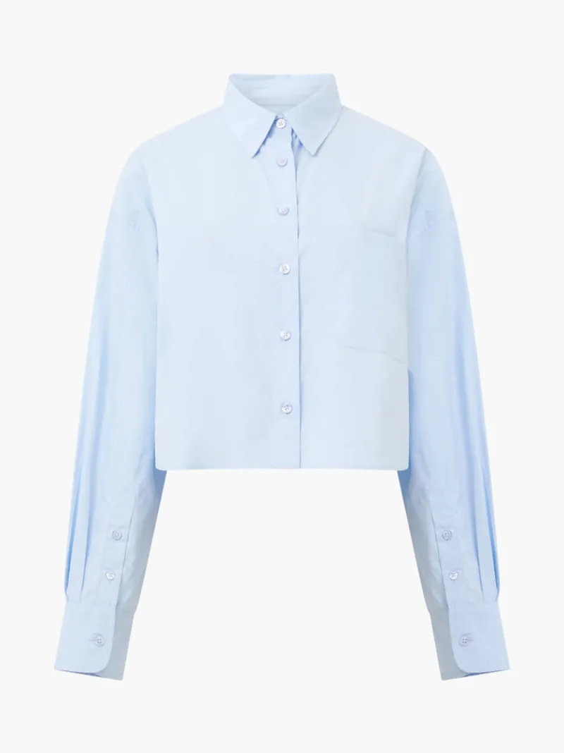 FRENCH CONNECTION Women's Shirts | Tops<Alissa Cotton Cropped Shirt CashmereBlue