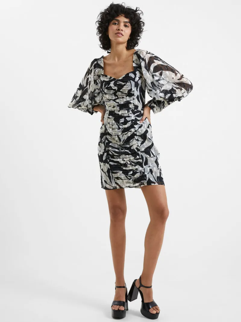 FRENCH CONNECTION Party Dresses<Ally Dinah Crinkle Ruched Mini Dress Blackout