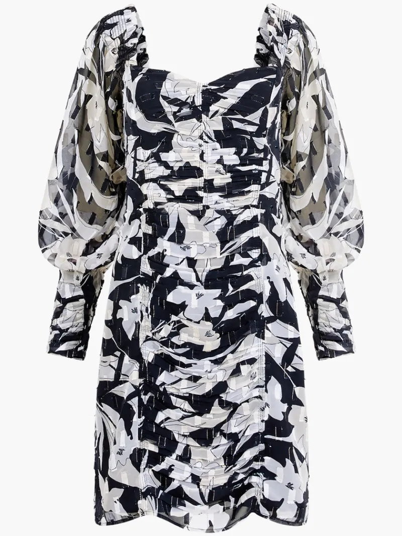 FRENCH CONNECTION Party Dresses<Ally Dinah Crinkle Ruched Mini Dress Blackout