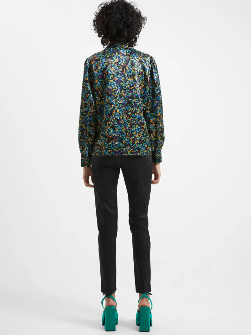 FRENCH CONNECTION Sale<Amber Adora Satin Top BlackoutMulti