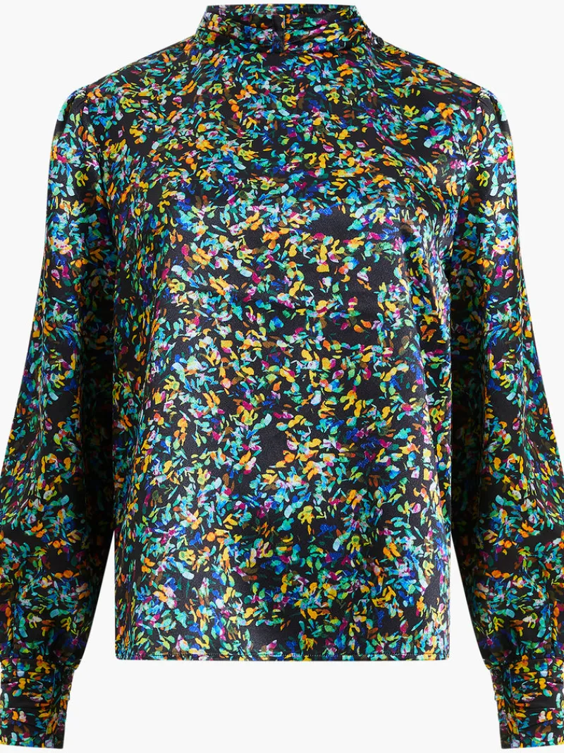 FRENCH CONNECTION Sale<Amber Adora Satin Top BlackoutMulti