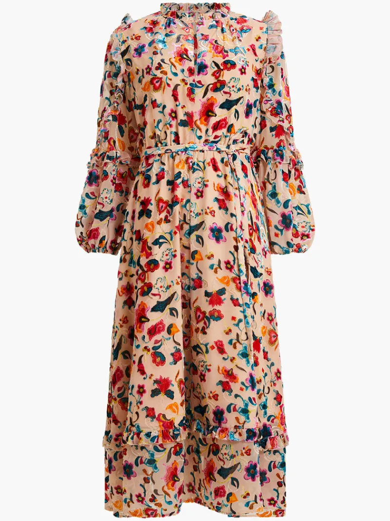 FRENCH CONNECTION Wedding Guest Dresses<Avery Burn-Out Midi Dress ToastedAlmond