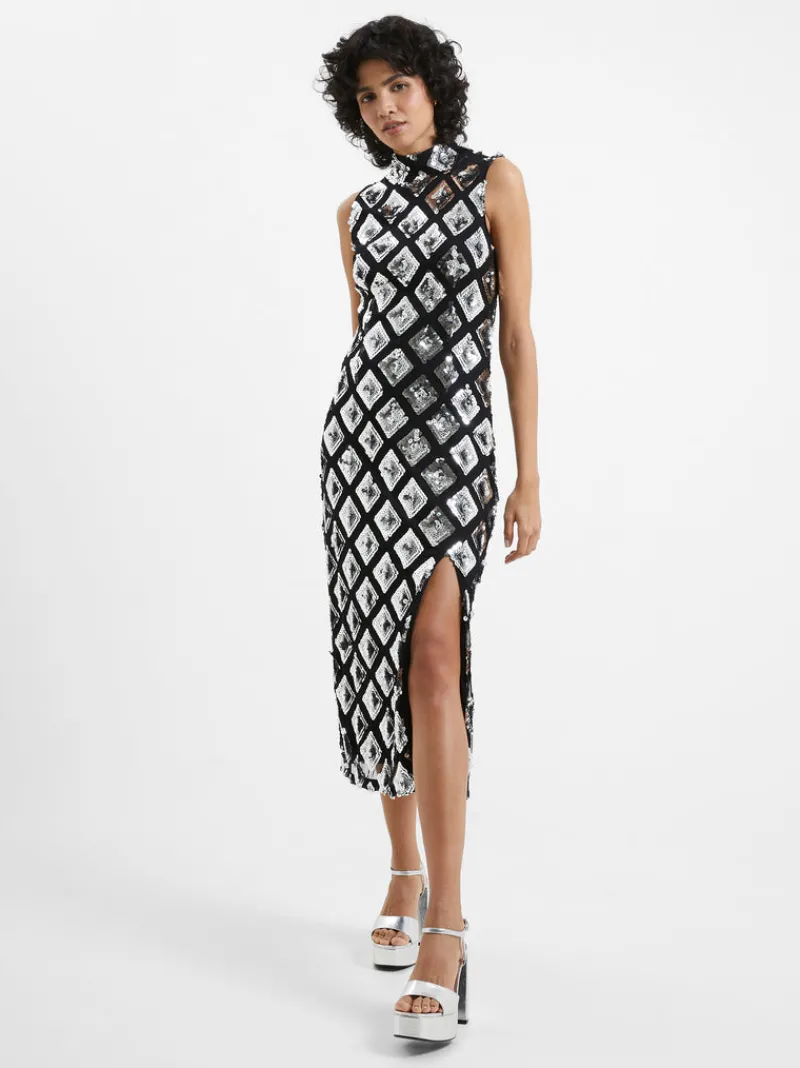 FRENCH CONNECTION Party Dresses<Axel Embellished Midi Dress Black/Silver