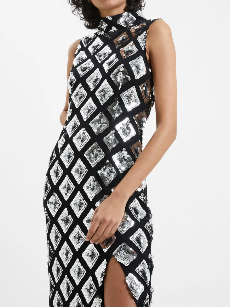 FRENCH CONNECTION Party Dresses<Axel Embellished Midi Dress Black/Silver
