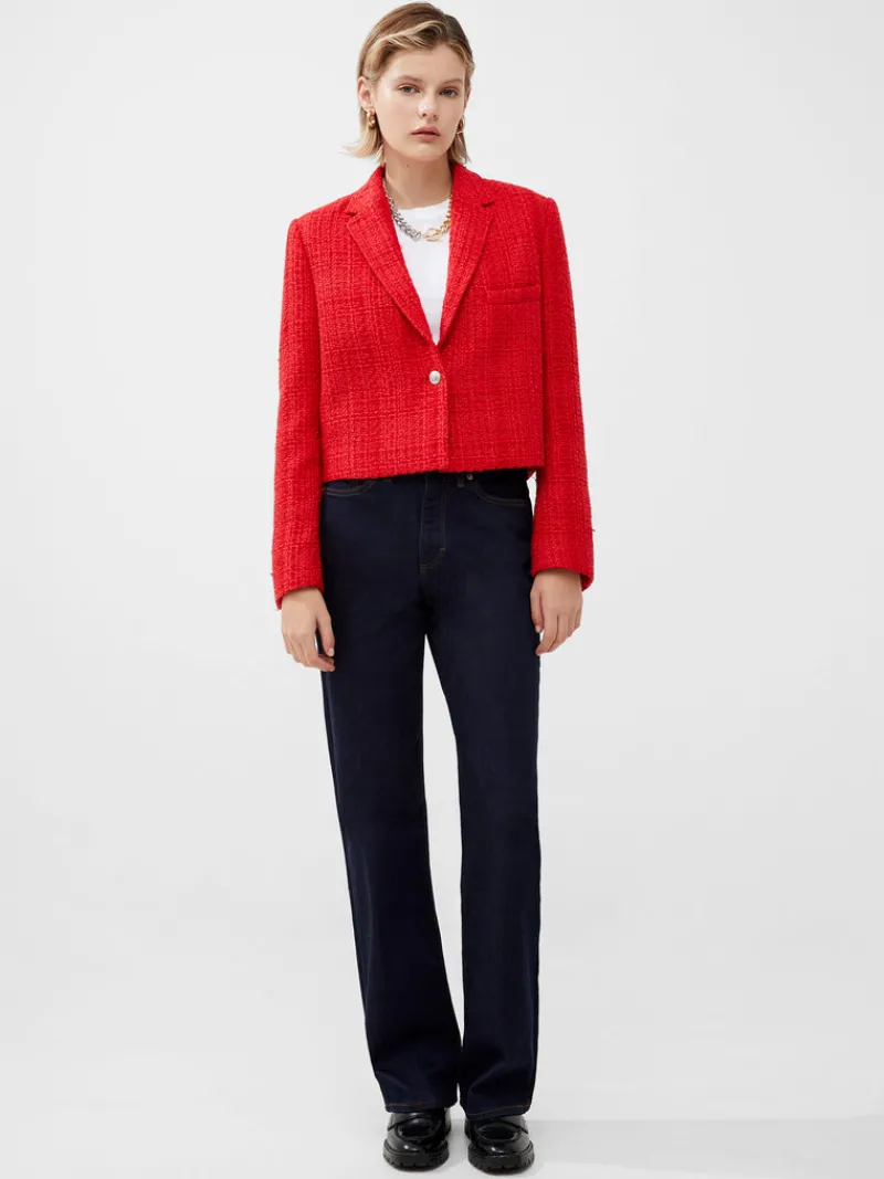 FRENCH CONNECTION Women's Suits | Co-ords<Azzurra Tweed Cropped Blazer RoyalScarlet
