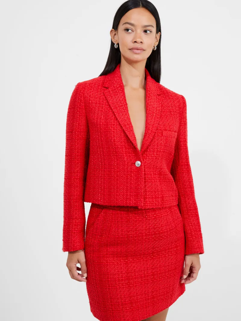 FRENCH CONNECTION Women's Suits | Co-ords<Azzurra Tweed Cropped Blazer RoyalScarlet