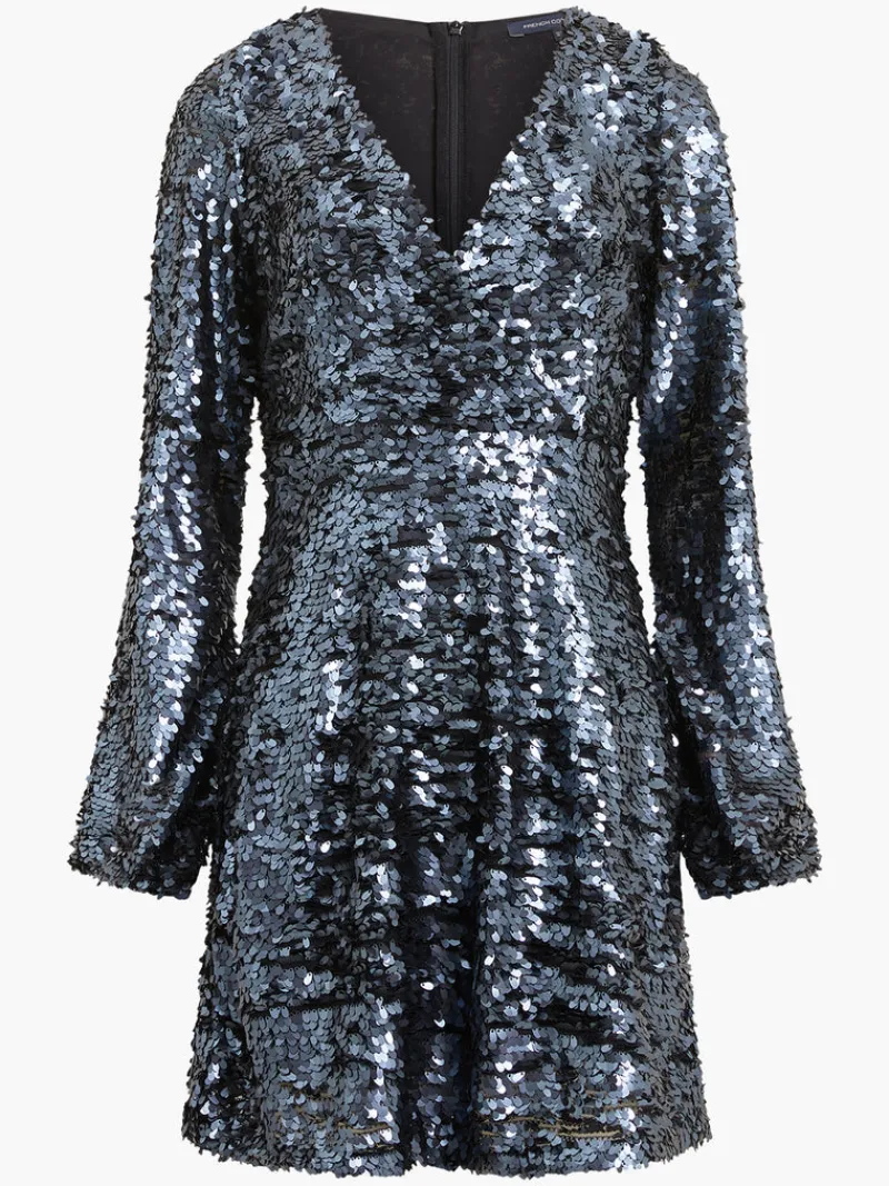 FRENCH CONNECTION Party Dresses<Bisma Sequin Wrap Mini Dress GunmetalSilver
