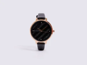 FRENCH CONNECTION Jewellery | Women's Watches< Leather Strap Watch with Glitter Dial Black