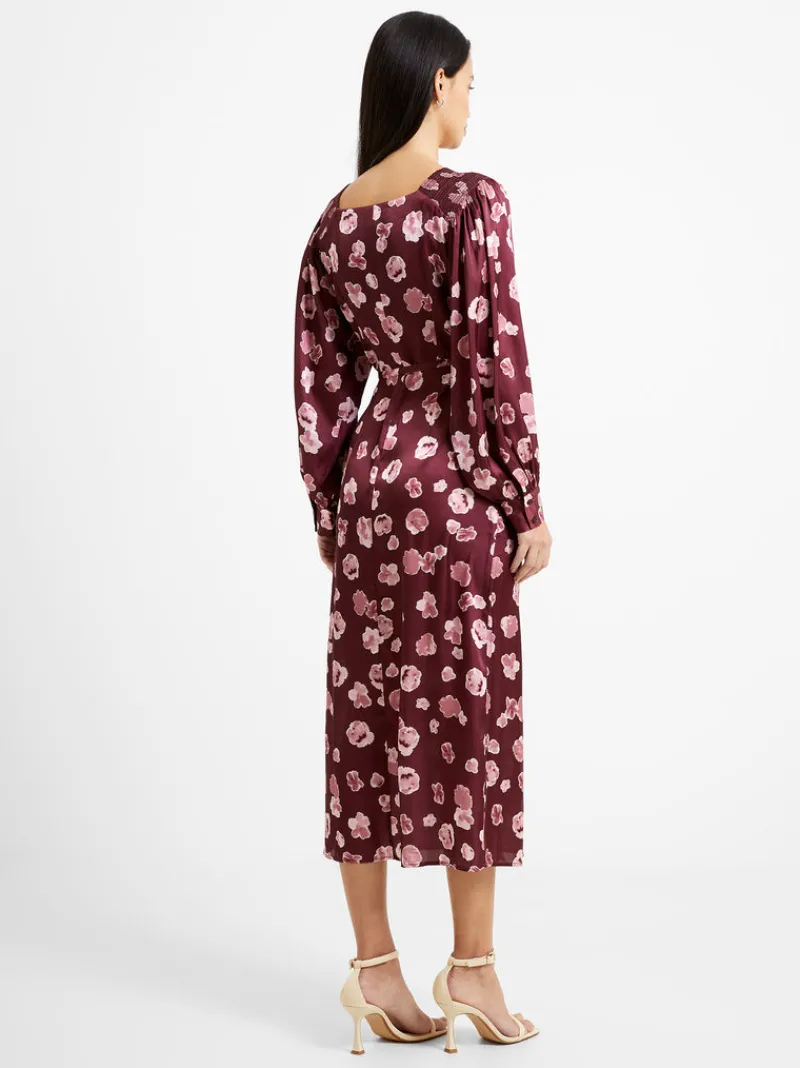 FRENCH CONNECTION Day Dresses | Wedding Guest Dresses | Sale<Bronwen Aleeya Satin Midi Dress ChocolateTruffle
