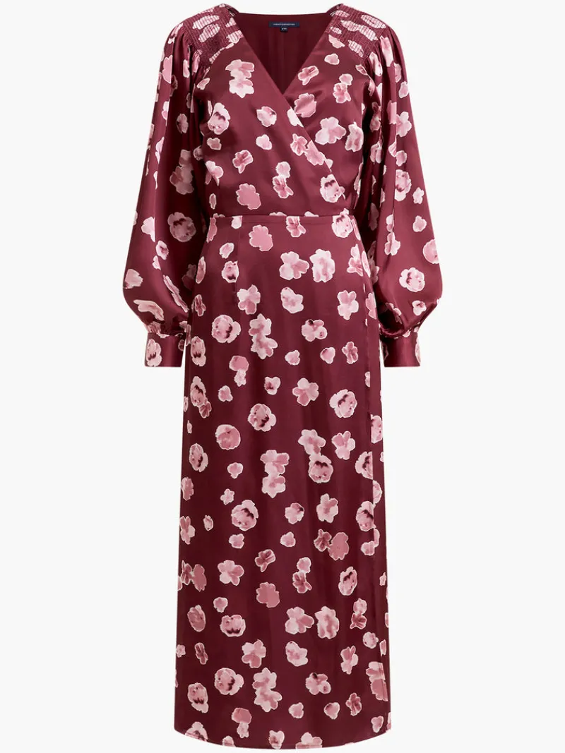 FRENCH CONNECTION Day Dresses | Wedding Guest Dresses | Sale<Bronwen Aleeya Satin Midi Dress ChocolateTruffle