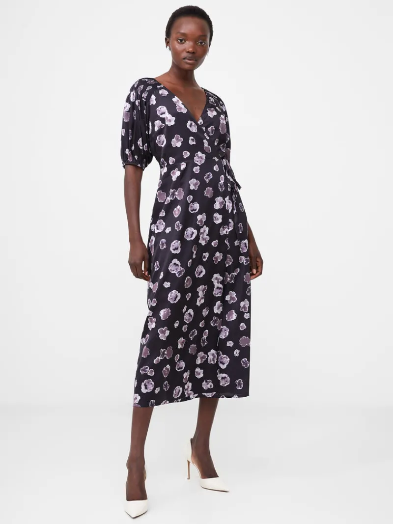 FRENCH CONNECTION Day Dresses | Wedding Guest Dresses<Bronwyn Aleeya Satin Midi Dress Blackout