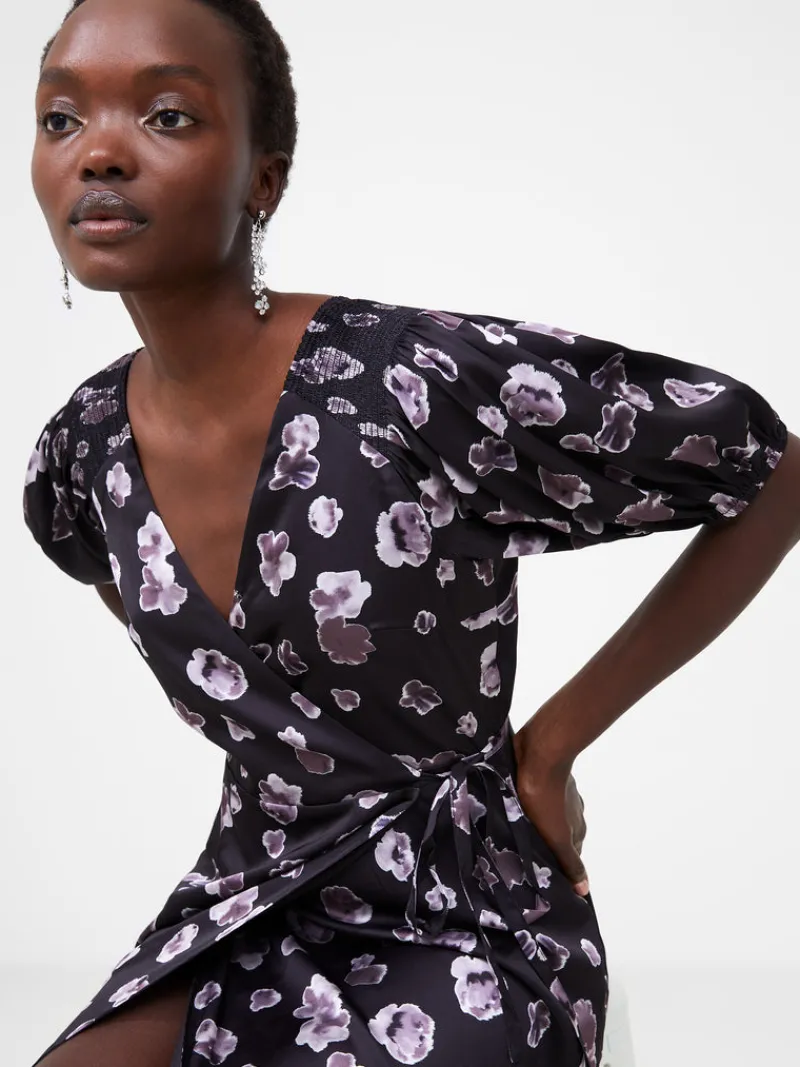 FRENCH CONNECTION Day Dresses | Wedding Guest Dresses<Bronwyn Aleeya Satin Midi Dress Blackout