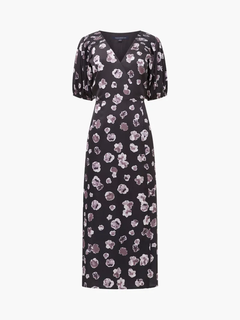 FRENCH CONNECTION Day Dresses | Wedding Guest Dresses<Bronwyn Aleeya Satin Midi Dress Blackout