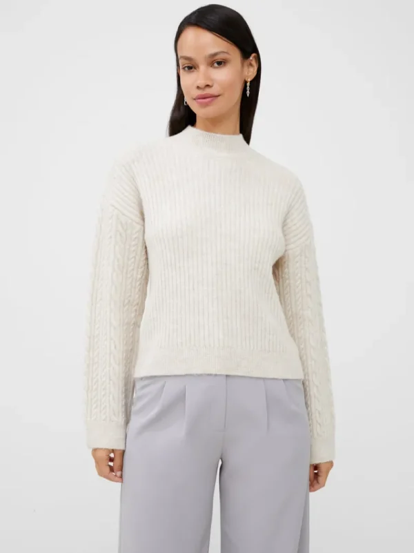 FRENCH CONNECTION Sale<Cable Knit Arm High Neck Jumper OatmealMel