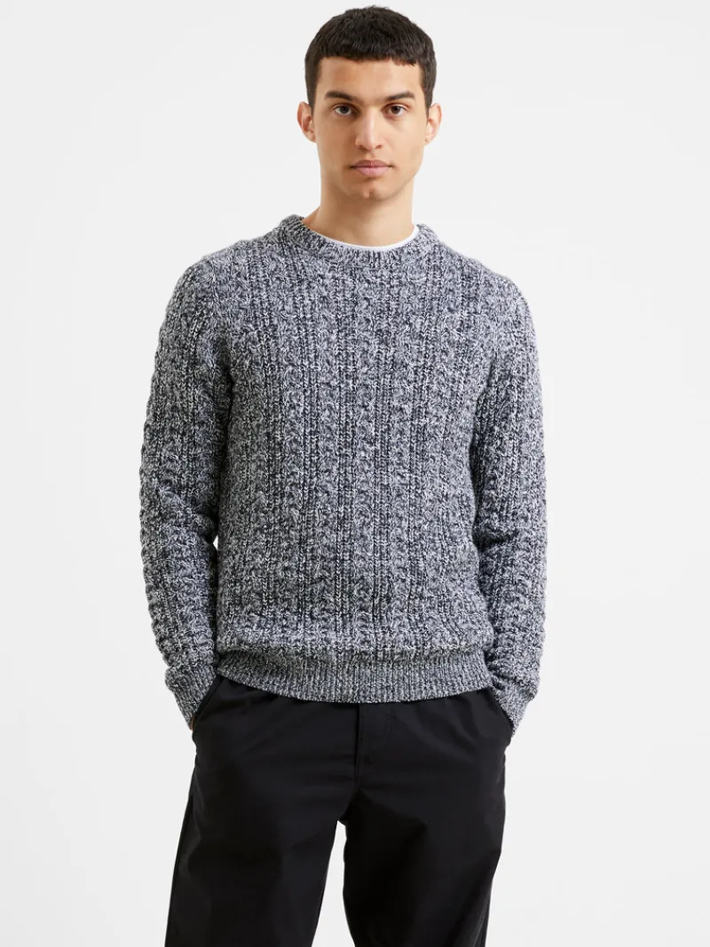 FRENCH CONNECTION Jumpers & Cardigans<Cable Knit Crew Neck Jumper DarkNavyTwist