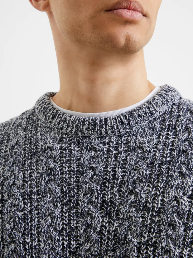 FRENCH CONNECTION Jumpers & Cardigans<Cable Knit Crew Neck Jumper DarkNavyTwist