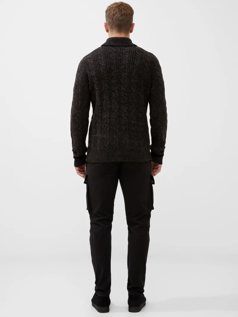 FRENCH CONNECTION Jumpers & Cardigans<Cable Knit Roll Neck Jumper Grey/DarkNavy