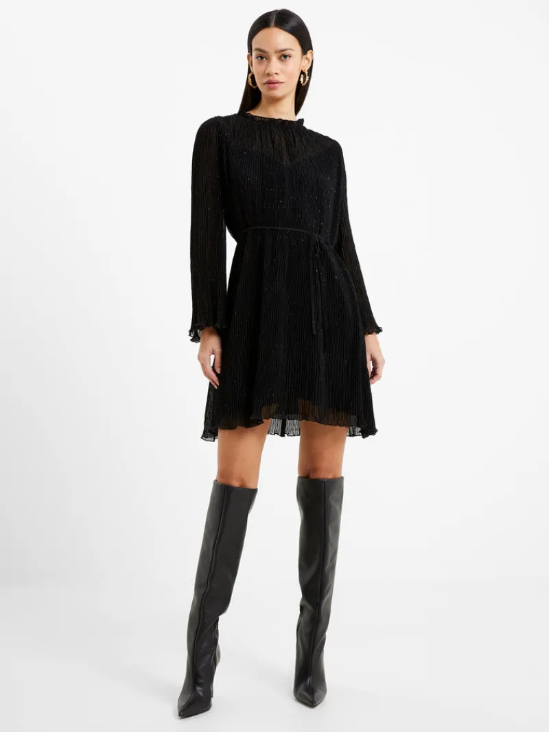 FRENCH CONNECTION Party Dresses<Callie Lurex Pleated Mini Dress Blackout