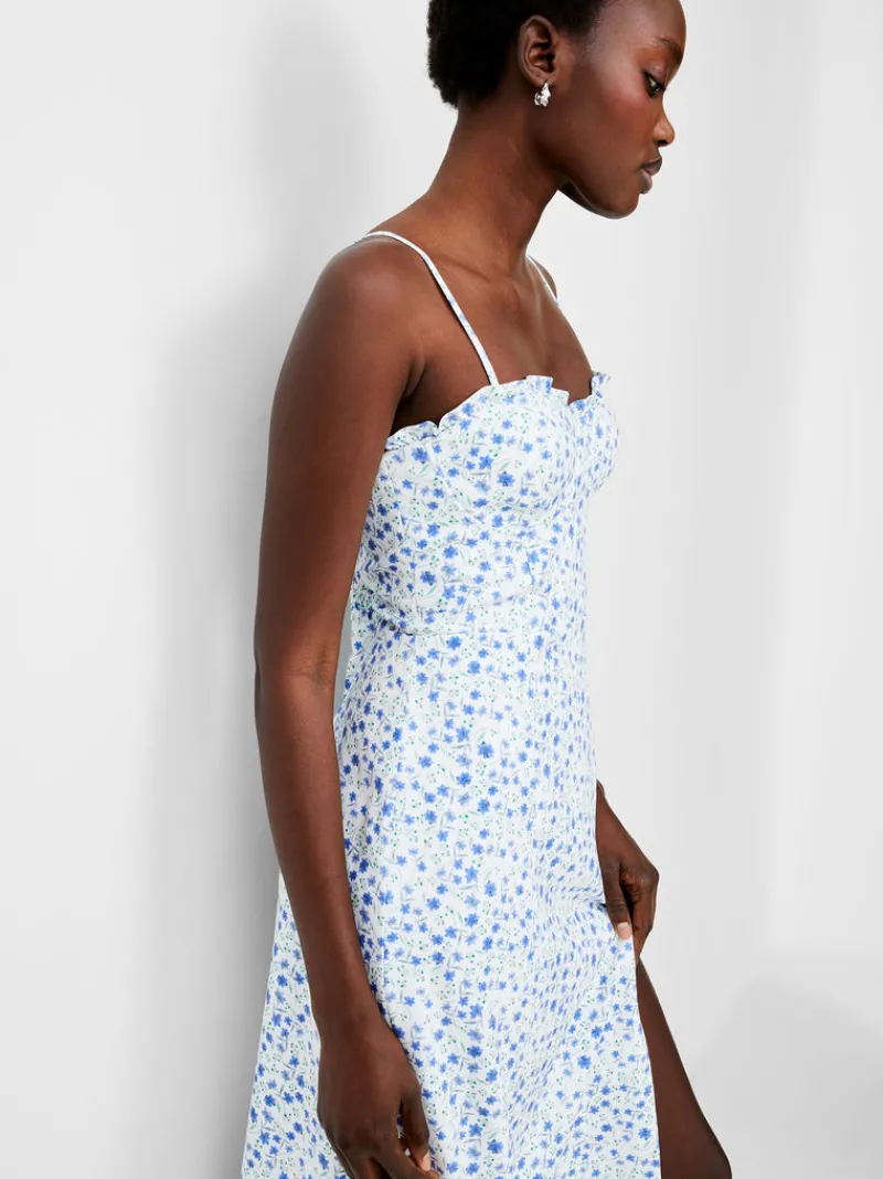FRENCH CONNECTION Floral Dresses | Midi Dresses | White Dresses | Dresses<Camille Echo Crepe Strappy Dress SumWh/BlueMulti