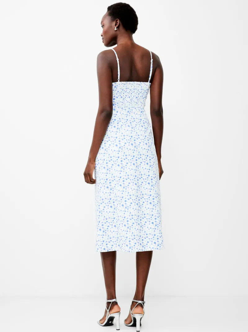 FRENCH CONNECTION Floral Dresses | Midi Dresses | White Dresses | Dresses<Camille Echo Crepe Strappy Dress SumWh/BlueMulti