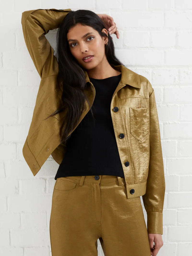 FRENCH CONNECTION Co-ords<Cammie Shimmer Jacket Nutria