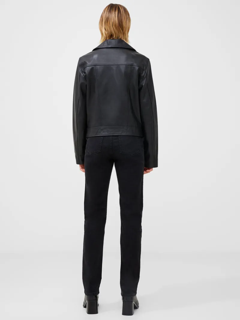FRENCH CONNECTION Co-ords | Coats & Jackets<Connie Leather Biker Jacket Black
