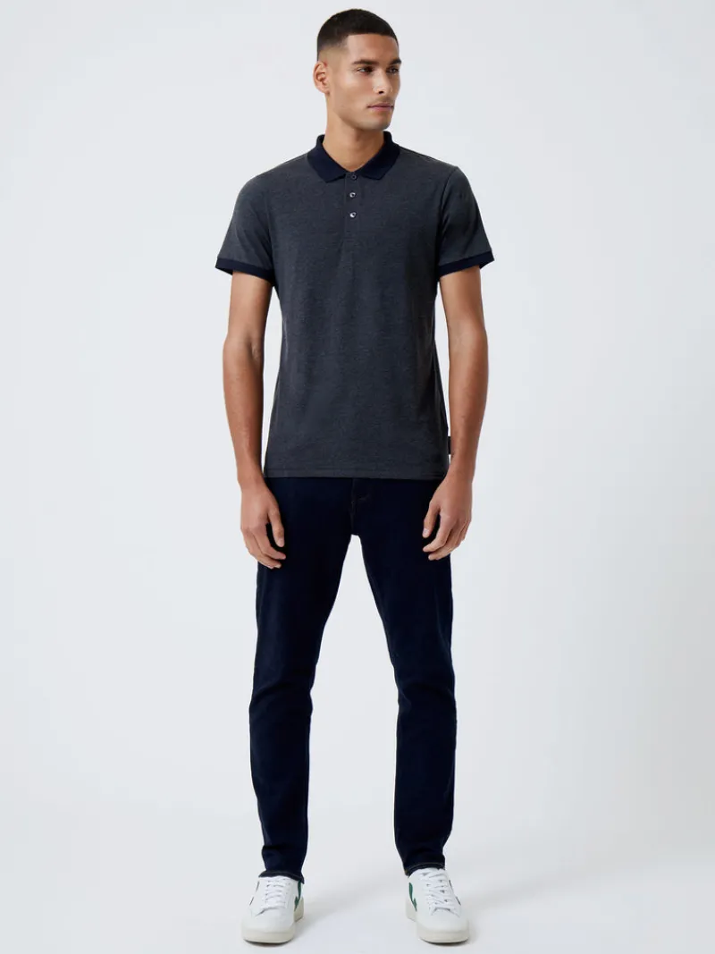 FRENCH CONNECTION T-Shirts & Polo Shirts<Contrast Collar Polo Shirt CharcoalMel/DarkNavy