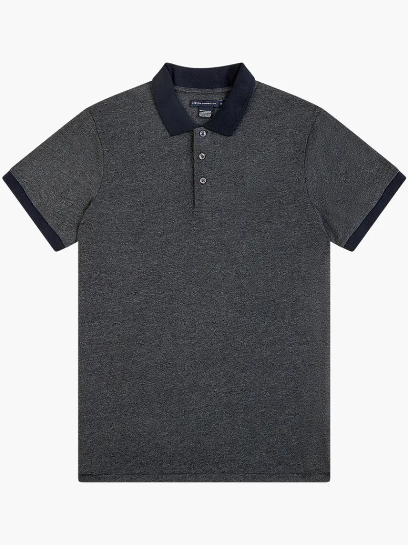 FRENCH CONNECTION T-Shirts & Polo Shirts<Contrast Collar Polo Shirt CharcoalMel/DarkNavy