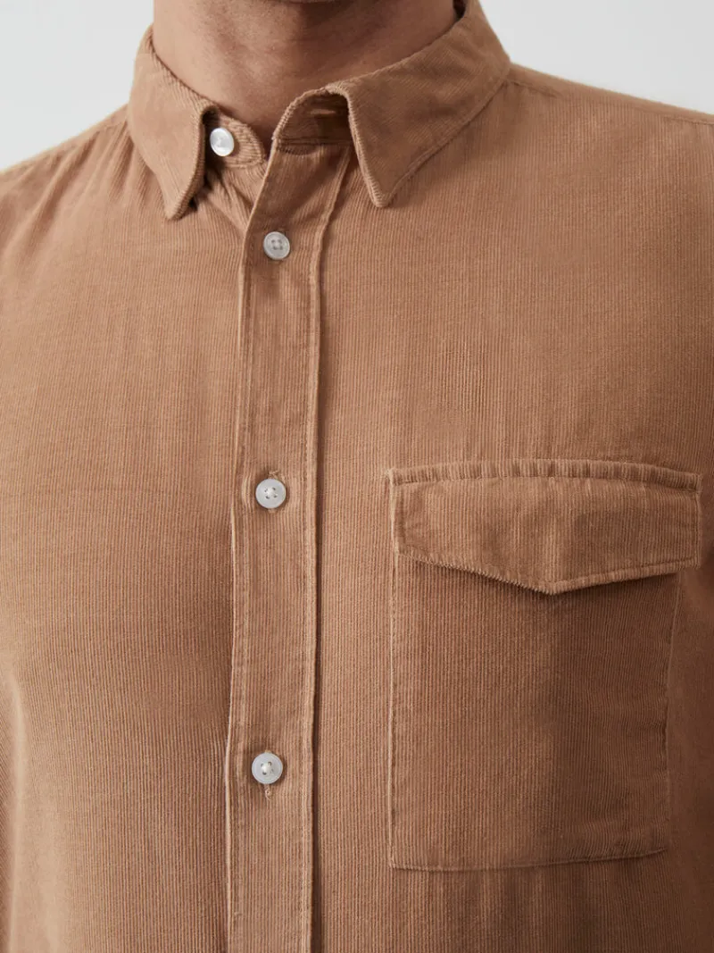 FRENCH CONNECTION Men's Shirts<Corduroy Long Sleeve Shirt Camel
