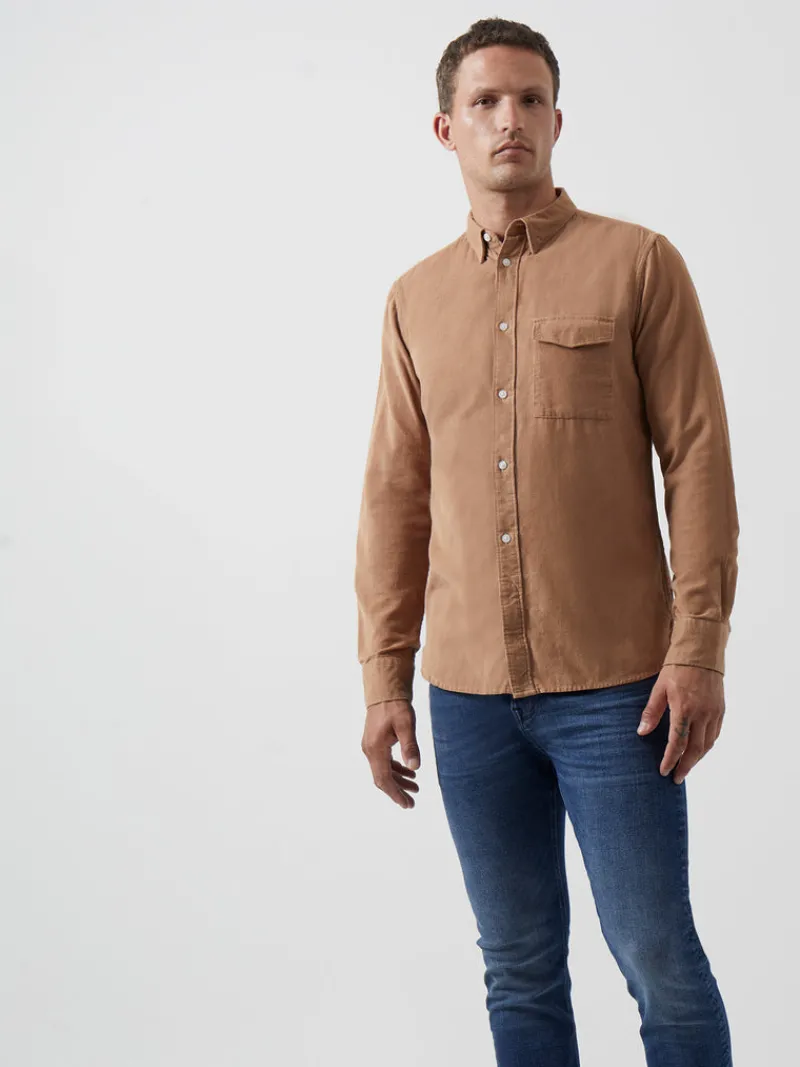FRENCH CONNECTION Men's Shirts<Corduroy Long Sleeve Shirt Camel