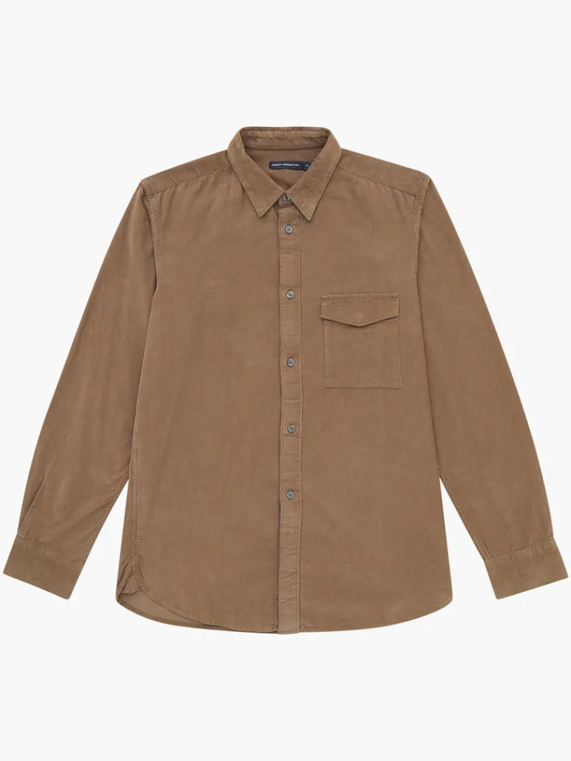 FRENCH CONNECTION Men's Shirts<Corduroy Long Sleeve Shirt Camel
