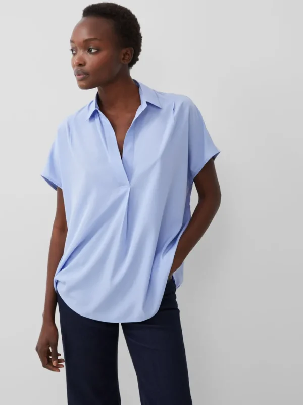 FRENCH CONNECTION Women's Shirts | Tops<Crepe Light Recycled Popover Shirt Bluebell