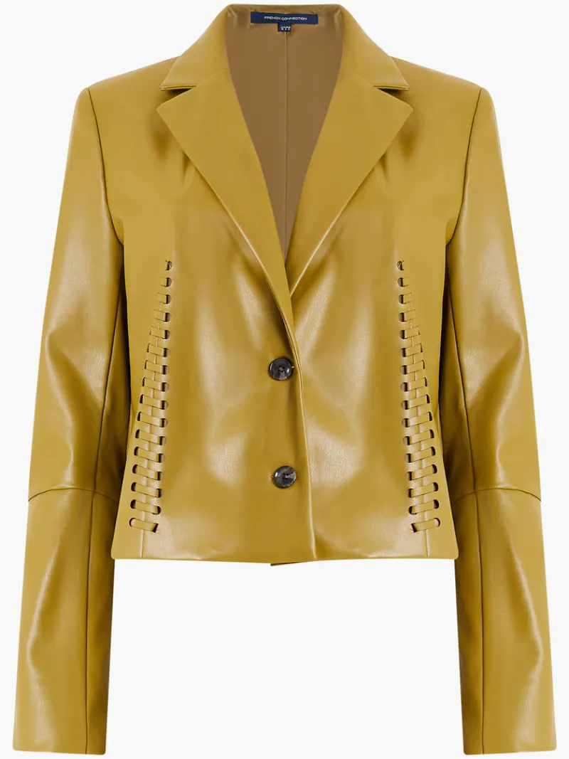 FRENCH CONNECTION Sale | Co-ords<Crolenda PU Lace-Up Cropped Blazer Nutria