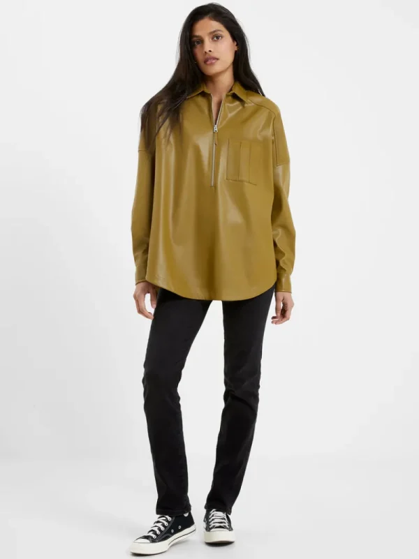 FRENCH CONNECTION Sale<Crolenda PU Popover Shirt Nutria