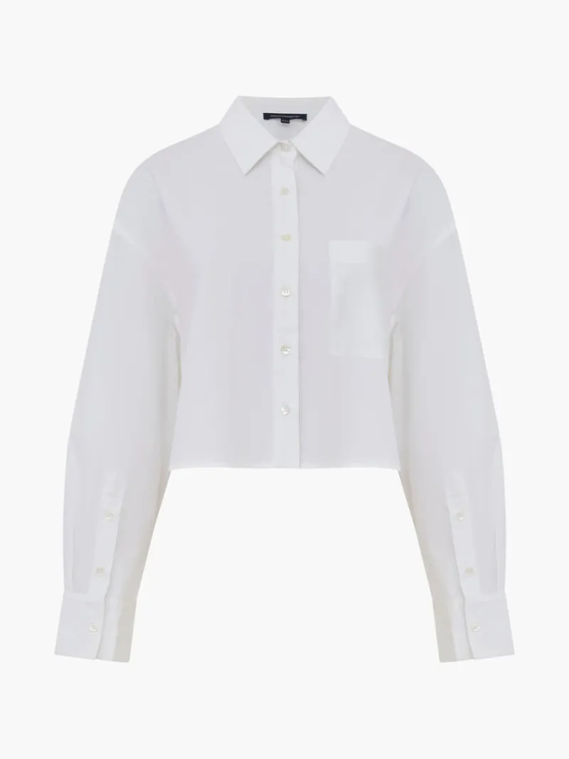 FRENCH CONNECTION Sale<Crystal Alissa Cropped Cotton Shirt LinenWhite