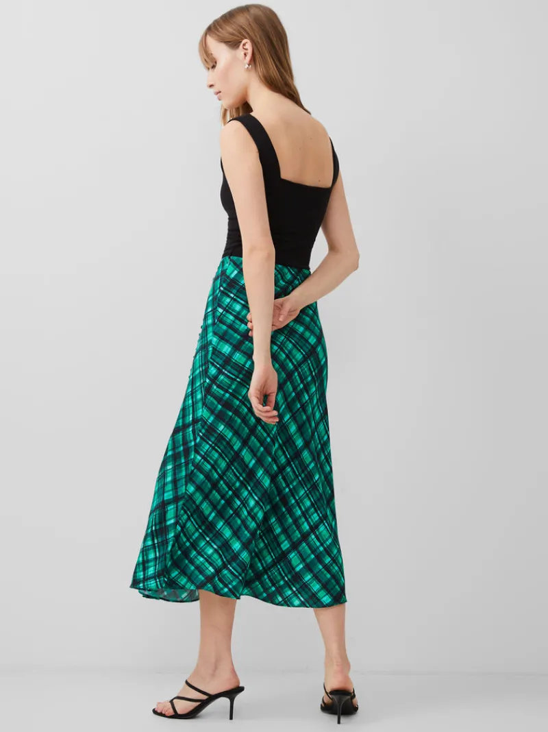 FRENCH CONNECTION Women's Skirts | Skirts & Shorts<Dani Eco Check Delphine Midi Skirt JellyBean/Forest