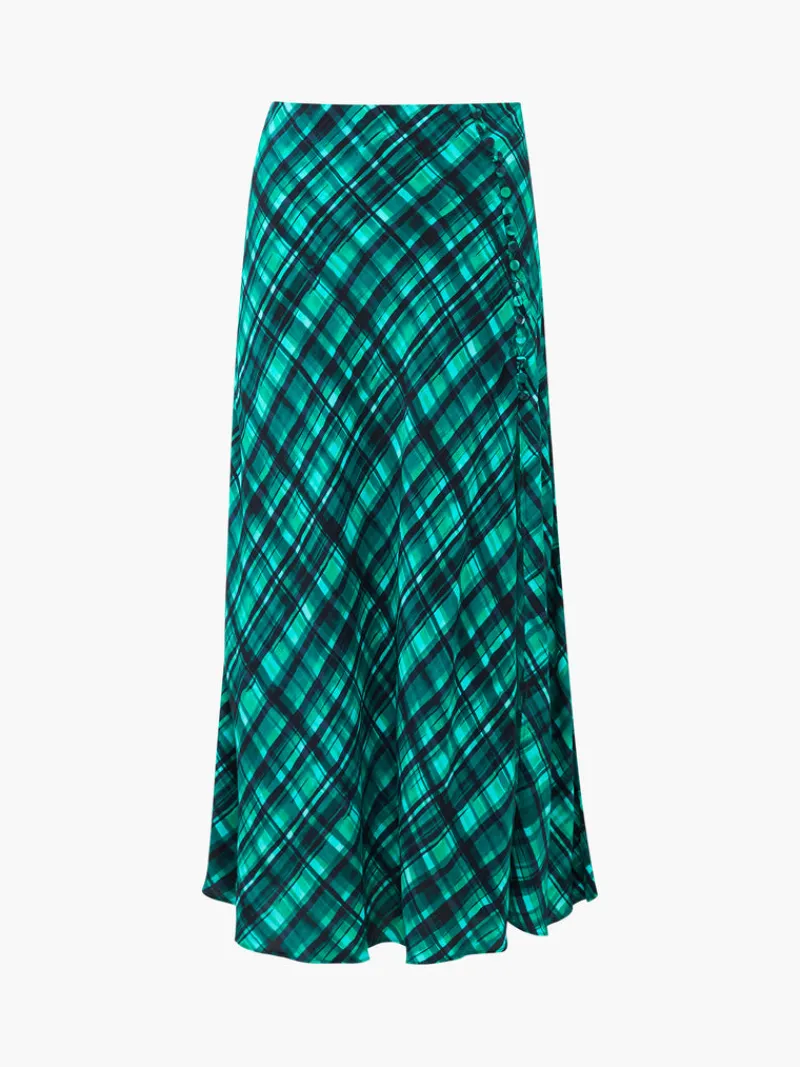 FRENCH CONNECTION Women's Skirts | Skirts & Shorts<Dani Eco Check Delphine Midi Skirt JellyBean/Forest