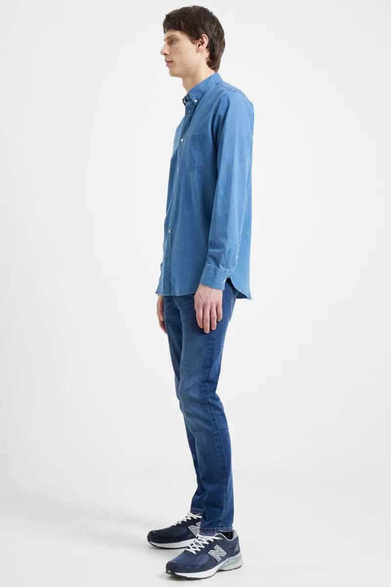 FRENCH CONNECTION Men's Shirts<Denim Long Sleeve Shirt MidWash