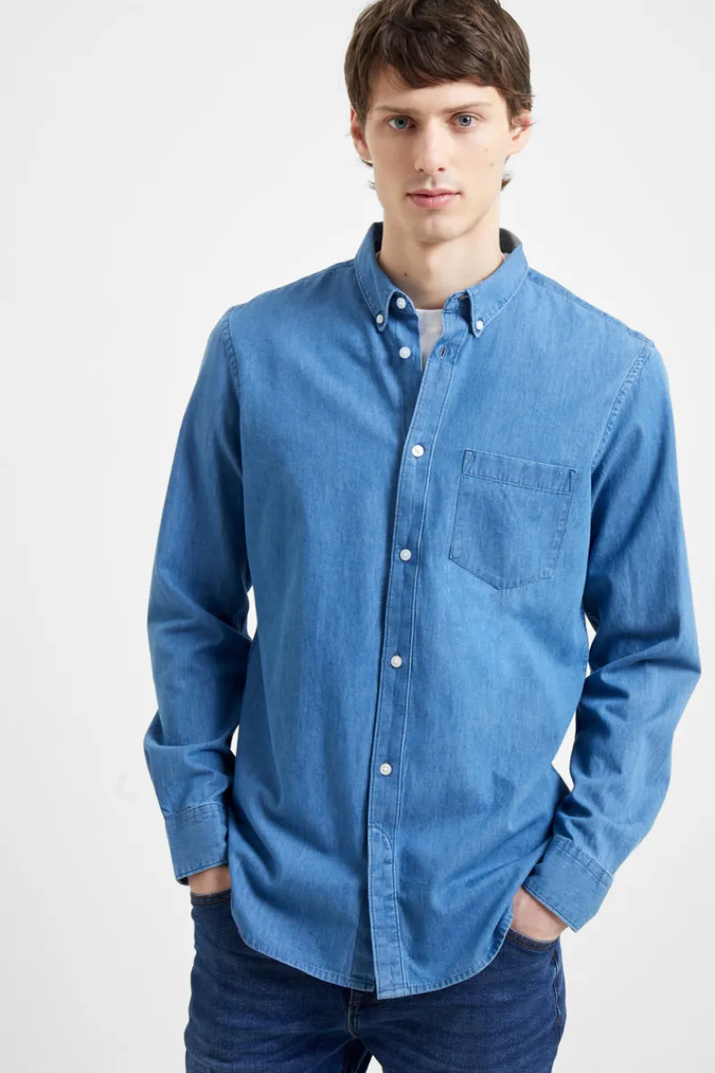 FRENCH CONNECTION Men's Shirts<Denim Long Sleeve Shirt MidWash