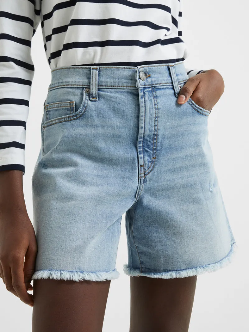 FRENCH CONNECTION Skirts & Shorts<Denim Stretch Boyfriend Shorts BleachedOut
