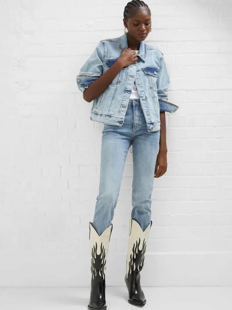 FRENCH CONNECTION Coats & Jackets<Denim Stretch Trucker Jacket BleachedOut