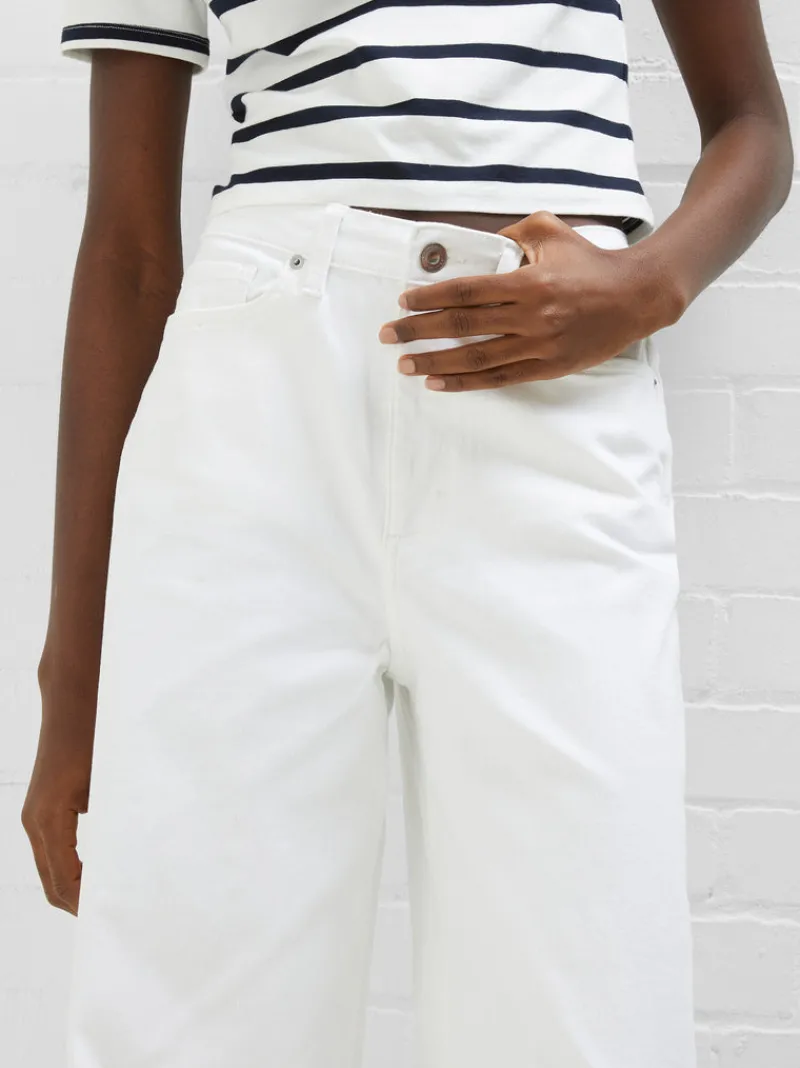 FRENCH CONNECTION Jeans | Women's Trousers<Denim Stretch Culottes White